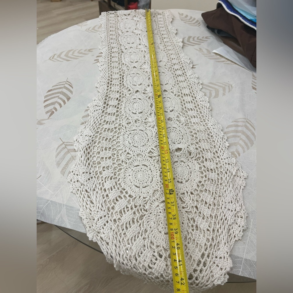 Handmade Crochet Lace Table Runner - Picture 4 of 5